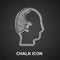 Chalk Baldness icon isolated on black background. Alopecia. Vector