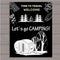 Chalk board invitation in the Camping Lettering poster. Welcome. Time to travel.