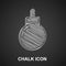 Chalk Bomb ready to explode icon isolated on black background. Vector