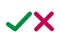 Chalk Checkmark and X or Confirm and Deny Icon