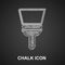 Chalk Cleaning service with of rubber cleaner for windows icon isolated on black background. Squeegee, scraper, wiper