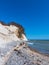Chalk cliffs on the Baltic Sea coast on the island Ruegen, Germany