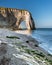 Chalk cliffs of Etretat with the natural arch called Manneporte