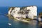 Chalk cliffs Old Harry Rocks Studland coast in Dorset south England UK