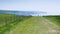 Chalk cliffs, path, Seaford Head, East Sussex, UK