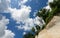 Chalk cliffs and sky on the island Ruegen in Germany