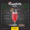 Chalk drawing christmas menu design. Cocktail daiquiri