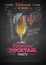 Chalk drawing cocktail valentine party poster