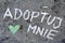 Chalk drawing: Polish word ADOPT ME