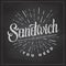 Chalk drawing typography sandwich menu design. Lettering poster All you need is sandwich