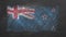 Chalk drawn and animated flag of New Zealand