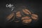 Chalk drawn sketch of pile of coffee beans
