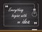 Chalk hand drawing with idea quote. Vector illustration