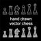 Chalk Hand Drawn Chess Pieces