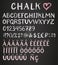 Chalk latin multilingual alphabet.
