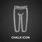 Chalk Leggings icon isolated on black background. Vector