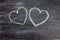 Chalk love heart symbol on