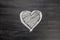 Chalk love heart symbol on