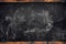 Chalk marks on dirty school blackboard with wooden frame