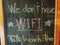 Chalk message on blackboard