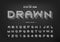 Chalk shadow font and alphabet , Pencil sketch bold typeface letter and number design