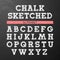 Chalk sketched font, alphabet