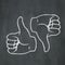 Chalk Thumbs Up Down