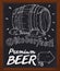 Chalkboard with Beer Information for Oktoberfest in Hand Drawn Style, Vector Illustration