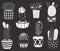 Chalkboard Cactuses Potted Plants Elements