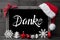 Chalkboard, Christmas Decoration, Ball, Tree, Danke Means Thank You