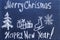 Chalkboard Christmas and New Year Wish. Vintage Texture