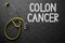 Chalkboard with Colon Cancer. 3D Illustration.