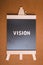 Chalkboard contain the words vision using as business concept