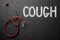 Chalkboard with Cough Concept. 3D Illustration.