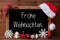 Chalkboard, Decoration, Red Ball, Frohe Weihnachten Mean Merry Christmas