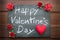 Chalkboard With English Text Happy Valentines Day. Many Red rose