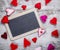 Chalkboard with felt hearts