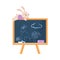 Chalkboard with Fluffy Hare on Top as Colorful Kids Toy Vector Illustration