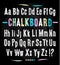 Chalkboard font. Hand draw alphabet.