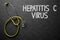 Chalkboard with Hepatitis C Virus Concept. 3D Illustration.