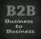 Chalkboard illustration of b2b - business to business