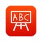 Chalkboard with the leters ABC icon digital red