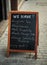 Chalkboard menu