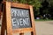 Chalkboard Private Event Sign on a Wooden Stand