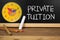 Chalkboard with private tuition