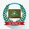 Chalkboard science biology atom emblem