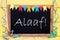 Chalkboard With Streamer, Alaaf Means Happy Carnival