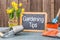 Chalkboard with the text Gardening Tips