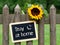Chalkboard with text and sunflower, stay at home