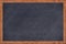 Chalkboard wood frame with black surface.